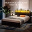 Double Size Bed Frame Bedroom Furniture Mattress Base Upholstered PU Metal RGB Carousel 10