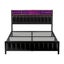 Double Size Bed Frame Bedroom Furniture Mattress Base Upholstered PU Metal RGB Carousel 11