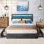 Double Size Bed Frame Base LED Bedroom Furniture Mattress Upholstered Platform Carousel 5
