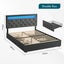 Double Size Bed Frame Base LED Bedroom Furniture Mattress Upholstered Platform Carousel 9