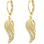 18K Gold Dangle CZ Diamond Wing Shape Earrings "Skylar" Carousel 1