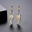 18K Gold Dangle CZ Diamond Wing Shape Earrings "Skylar" Carousel 3