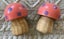 Set of two wooden mushrooms, 5.5cm Carousel 1