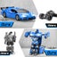 Rechargeable Remote Control Transforming Race Car Toy for Kids One-Button Blue Carousel 5