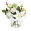 28cm Peony & Lily Arrangement in Glass Faux Artificial Flowers Bunch Fake Floral Carousel 1