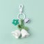 Womens Crochet Bell Orchid Keychain With Bell Knitted Keyrings Bag Pendant Decor Carousel 9
