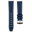 Textured Curved End Rubber Watch Strap - Navy with White Stitch (2405) Carousel 2