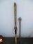 SH 264 - Kids Vintage Pair Skis - Made of Wood Metal and Leather Great Look Carousel 1