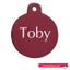 Pet Name Tag - "Toby" - Small Red Circle 1pk Carousel 1