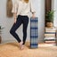 [[MANGO TREES] 80cm Long Bolster Yoga Block/Prop Natural Kapok Filled Grey/Blue Carousel 1