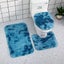 Bath Mat Set 3Pc Dye Blue Bathroom Silk Tie Non Slip Rug Toilet Covers Bath Mats Carousel 5