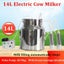 14L Pulse Pump Electric Milking Machine Stainless Steel Bucket Cattle Cow Milker Carousel 1