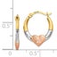 14K Tri Color Gold Solid Hypoallergenic Heart Hoop Shrimp Earrings Carousel 3