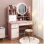 Bedroom Dressing Tables Modern Simple Makeup Cabinet with LED Mirror 800mm Carousel 3