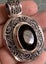 Sterling silver large smokey quartz pendant birthstone for Capricorn (November) Carousel 1