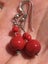 Beautiful Red Bead Earrings W/ Sterling Silver Hooks - 733 Carousel 3