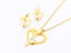 Gold-Plated Titanium Steel Zircon Heart Earrings & Necklace Set Carousel 2