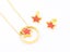 Elegant Titanium Steel Gold Plated Zircon Earrings and Necklace Combination Carousel 2
