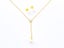 Delicate Gold-Pearl Earrings and Necklace Set Carousel 2