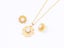 Gold-Plated Pearl Earrings and Necklace Set Carousel 2