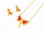 Gold-Plated Zircon Dragonfly Earrings and Necklace Set Carousel 1