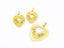 Shining Heart Zircon Gold-Plated Earrings and Pendant Combination Carousel 1