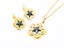 Gold-Plated Black Star Earrings and Necklace Set Carousel 1