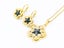 Gold-Plated Black Star Earrings and Necklace Set Carousel 2
