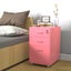 Gorilla Office - Mobile Metal 3 Drawer Cabinet - Antique Pink Carousel 3