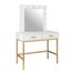 Dressing Table Mirror Dresser Vanity Makeup Drawer Table w/12 LED Lights White Carousel 13