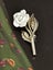 STERLING SILVER WHITE ROSE Vintage BROOCH Carousel 4