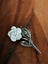 STERLING SILVER WHITE ROSE Vintage BROOCH Carousel 13