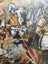 "Days of Old" knights in battle. Oil Carousel 4