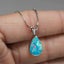 925 Sterling Silver Opal Teardrop Necklace "Laredo" (Blue) Carousel 4