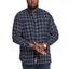 D555 Mens Luton Big Tall Long Sleeve Flannel Check Denim Shirt - 4XL Carousel 1