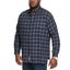 D555 Mens Luton Big Tall Long Sleeve Flannel Check Denim Shirt - 4XL Carousel 2
