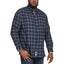 D555 Mens Luton Big Tall Long Sleeve Flannel Check Denim Shirt - 4XL Carousel 4