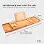 Luxury Adjustable Bamboo Bath Tray Caddy - Spa Book Wine & Accessories Holder Carousel 3