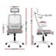 Ergonomic Office Chair Computer Desk Chairs Headrest Adjustable Grey Carousel 2