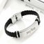Personalised Stainless Steel Leather Bracelet Bangle Custom Name Gift for Mens Carousel 1