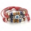 Women Men Ethnic Tribal Leather Bracelet Braided Beaded Evil Eye Wristband Gift Carousel 4