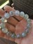 natural white with green crystal quartz gemstone bracelet Carousel 2