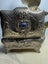 Antique Italian Rococo Chased Casket Box & Ceramic Cabochon with Lustre Glaze Carousel 1