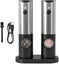 2 Pcs Electric Pepper Grinder Set with USB Cable Charging Base Brush Rechargea Carousel 3