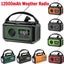 12000mAh AM/FM/NOAA Weather with 2 Panels Solar Hand Crank Portable Emergency... Carousel 2