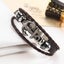 Mens Womens Braided Leather Bracelet Stainless Steel Clasp Wristband Jewelry Set Carousel 4