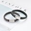 Mens Womens Braided Leather Bracelet Stainless Steel Clasp Wristband Jewelry Set Carousel 6