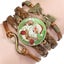 Mens Womens Braided Leather Bracelet Stainless Steel Clasp Wristband Jewelry Set Carousel 10