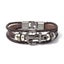 Mens Womens Braided Leather Bracelet Stainless Steel Clasp Wristband Jewelry Set Carousel 12