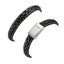 Mens Womens Braided Leather Bracelet Stainless Steel Clasp Wristband Jewelry Set Carousel 17